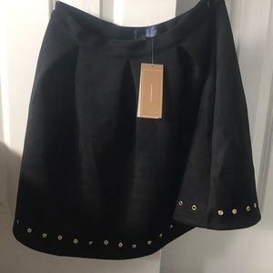 Black suede blue rain skirt